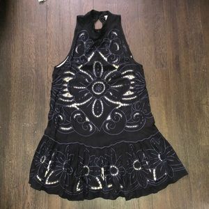 Free People flower cut out halter dress